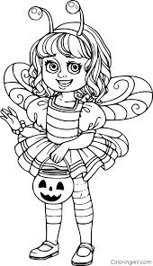 For boys and girls, kids and adults, teenagers … Cute Girl In Bee Costume Coloring Page Coloringall
