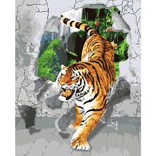 Printable tiger coloring pages allow children to get creative with color and patterns as they explore the jungle and animals that live there. 3d New Painting Tiger Window High Quality Home Decor Abstract Drawing Picture By Numbers Canvas Decoration Living Room Wall Art Painting Calligraphy Aliexpress