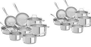 Kitchenaid kcss14ls 18/10 stainless steel 14 piece cookware set with glass lids visit the kitchenaid store. Target Kitchenaid 14 Piece Stainless Steel Cookware Set 89 99 Shipped Regularly 249 99 Hip2save