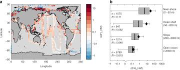 global ocean methane emissions dominated by shallow coastal