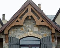 Wood Gable Brackets Heavy Timber Douglas Fir Gable Truss Custom Carved Final And Corbels Gable House Timber Frame Porch House Exterior
