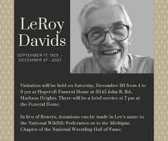 LeRoy (Lee) Davids, age 94 of Madison Heights, passed away