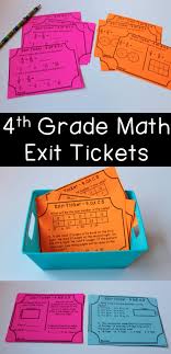 4th Grade Math Exit Tickets Covers All 4th Grade Common Core Standards Easy Quick Assessment To Plan The 4th Grade Math Math Exit Tickets Math Lesson Plans