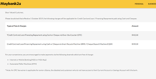 Easy bill payments via maybank2u.com, by cash or cheque at more than 400 maybank branches. Maybank To Charge Service Charge For Card And Loan Repayments Using Cash Or Cheque Megasales