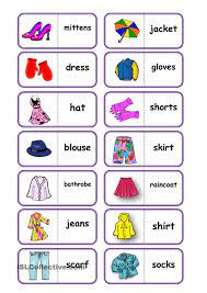 Clothes Domino Ingles Para Preescolar La Ropa En Ingles Ingles Basico Para Ninos