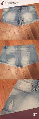 Forever 21 Jean Shorts Distressed Light Wash Forever 21