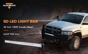 Amazon Com Auxbeam 32 Led Light Bar 180w Off Road Driving Lights Led Work Light Spot Flood Fog Lamp 5d Lens With Wiring Harness For Car Truck Offroad Vehicle Atv Utv Pickup Automotive