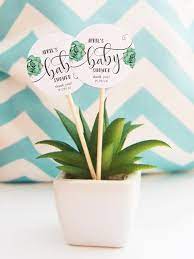 12 Baby Shower Picks Succulent Tags On Sticks Thank You Etsy Personalized Wedding Gift Tags Wedding Gift Tags Wedding Favor Tags
