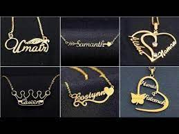 Gold Name Locket Elegant Design Gold Name Pendant Latest Designs Jewellery Youtube Jewelry Outfit Unique Jewelry Designs Antique Silver Jewelry