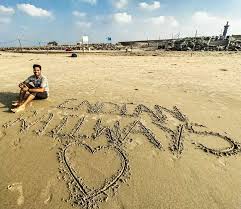 Caption it as you like . Was successful writing this in the seventh attempt as every time it was washed out by the sea waves . 𝐒𝐡𝐨𝐭 𝐎𝐧 : ᴍɪ ᴀ3 #trainsofindia #