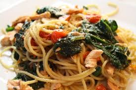 How To Make Salmon Fillet On Pasta With Spinach And Cherry Tomatoes Asian In America
