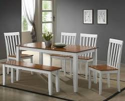 Easily incorporate distinct chair sets with these kitchen table and benches and give them a wonderful look while placing in your lawns, gardens, or patios. 6 Pc White Dining Room Set Kitchen Table Chairs Bench Wood Furniture Tables Sets Ebay