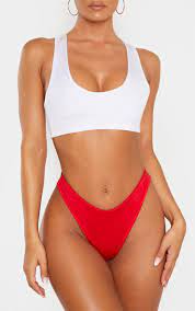 Red Mix Match Super High Leg Brazilian Bikini Bottom Brazilian Bikini Bottoms Brazilian Bikini High Leg Swimsuit