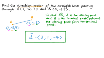 Finding the Direction Vector of a Straight Line Passing through Two Given  Points