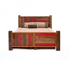 This set includes a queen platform bed with barn door hardware, makeup vanity and vertical 6 drawer dresser. Rustic Reclaimed Barn Wood Bed