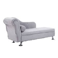 Homcom 62 Plush Chaise Lounge Chair Slate Gray Chairs Furniture Home Goods Furniture Home Furniture Decor