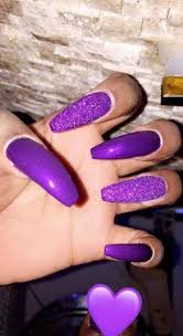 Ballerina's nails are essentially the stiletto nail, but with a square rather than the pointy tip. 34 Best Ideas Nails Dark Coffin Purple Purple Acrylic Nails Purple Glitter Nails Purple Nails