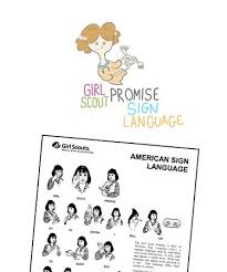 Girl Scout Promise Sign Language Sheet Free Printable Activity Baby Sign Language Girl Scout Promise Baby Sign Language Printable
