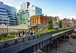We have a beautiful water feature fountain which we fill using our drip line. High Line Wikipedia