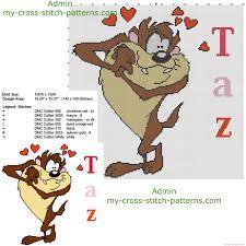 A place for sharing cross stitch patterns and for people who love stitching. Tasmanian Devil Taz Looney Tunes Cartoon Character Free Cross Stitch Pattern Big Size About 150 X 15 Free Cross Stitch Patterns Simple Unique Alphabets Baby