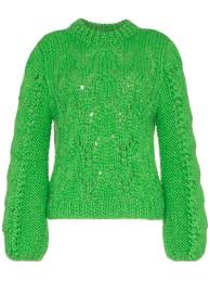 Ganni Julliard Mohair And Wool Sweater In Green Lyst