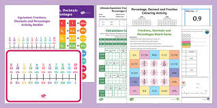 Year 7(1a) and 7(2b) year 7(2a) and 7(2b) year 7(3a) and 7(3b) Ks2 Equivalent Fractions Decimals Percentages Booklet