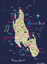 Map Of Zanzibar Tanzania Travel Zanzibar Travel Illustrated Map