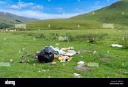 Rubbish left in countryside after campers have left their litter ...