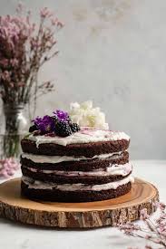 Fresh flowers can sit on top of your chocolate cake to add color and texture. Vegan Blackberry Lavender Chocolate Cake The Curious Chickpea