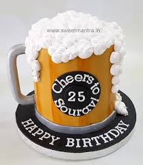 Personalized Birthday Cakes For Men With Name Beer Mug Shaped 3d Fondant Cake For Boys 25th Birthday Cake By Sweet Mantra Customized 3d 25th Birthday Cakes Beer Birthday Cake For Men Birthday Beer Cake