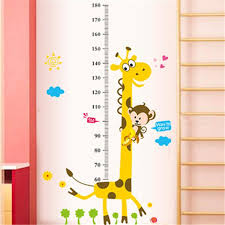 Kids Height Chart Wall Sticker Home Decor Cartoon Giraffe