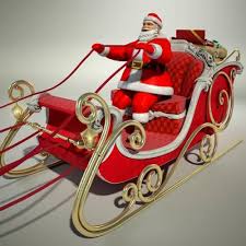 Great Christmas Sleigh 3d Model Rigged Christmas Gift Delivery Christmas Village Display Sleigh