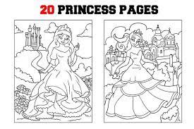 Download Princess Coloring Pages 844514 Illustrations Design Bundles Princess Coloring Pages Princess Coloring Illustration Design