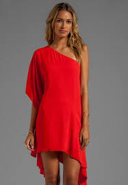 Bcbgmaxazria One Shoulder Dress In Bright Red Revolve Red Cocktail Dress Dresses One Shoulder Dress