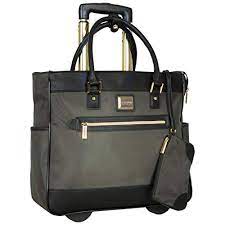 Kenneth Cole Reaction Runway Call Nylon Twill Laptop Tablet Business Travel Olive Wheeled Tote