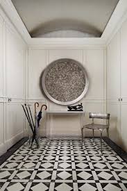 Black And White Checkered Floor Entry Entry Hall In Nyc Apartment With Black White Tile Floors Designed By Bradfield Tobin White Tile Floor Flooring Floor Tile Design