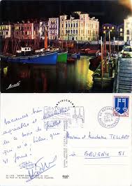 Saint Jean De Luz La Nuit Le Port Et La Maison De L Infante Illuminee 1968 Saint Jean Carte Postale Nuit