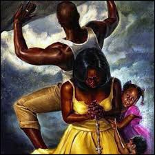 Love This Father Husband Protecting His Family Together With Mother Wife Praying Black Art African American Art Afro Art