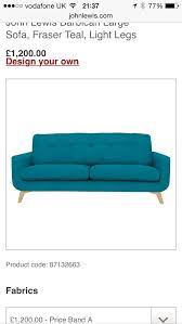 John Lewis Barbican Fraser Teal Design Sofa Design Your Own