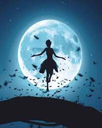 Pin By Jillella Shobha Rani On Paint By Numbers Paint By Number Fairies Flying Moon Painting