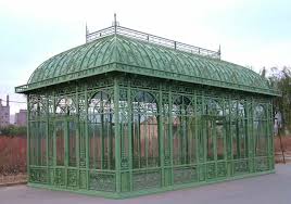 Grill Area Roof Covered With Wrought Iron Cast Stone Columns Victorian Conservatory Outdoor Gazebos Gazebo