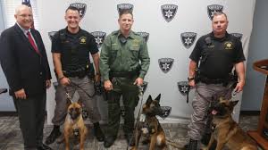 In The Photograph Attached From Left To Right Sheriff David Davis Deputy Carlisle And K9 Nala Deputy Irwin And K9 Athena And Deputy K9 Unit Kenzo Sanderson