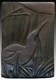 Earth Wood And Fire Bittern 5 5 X 7 75 Art Nouveau Tiles Art Decorative Tile Designs