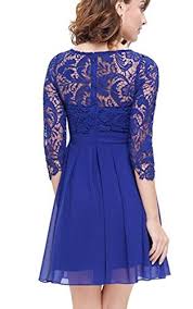 Astrapahl damen cocktail kleid neckholder, knielang. Ecowish Damen Kleid Spitzenkleid Elegant Rundhals Knielang Hochzeit Partykleid Sexy Kleider Com