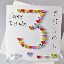 Happy Birthday Wishes For 3 Year Old Granddaughter 3rd Birthday Card Personalised Handmade Age 3 Card Old Birthday Cards Girl Birthday Cards Birthday Cards Diy