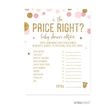 Baby shower games would be the best idea. Is The Price Right Game Blush Pink Gold Glitter Baby Shower Games 20 Pack Walmart Com Walmart Com