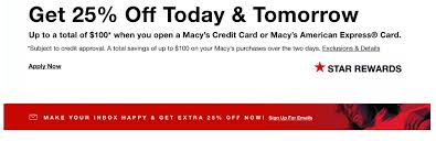 Dsnb, the issuer of the macy's credit card is not responsible for other products, services and content on macys.com. Macy S Offers Extra 25 Off Every Order Saving Chief