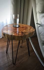 table d appoint en rondin table wood homemade woodtable bois side table table decor