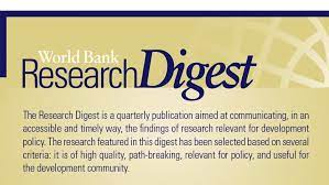 Five institutions working for sustainable solutions that reduce poverty and build shared prosperity in developing countries. World Bank Research Digest