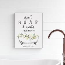 This bathroom by jennifer worts also features a beveled mirror for extra reflection and an acrylic stool for a touch of modern style. Black And White Bathroom Art Wayfair